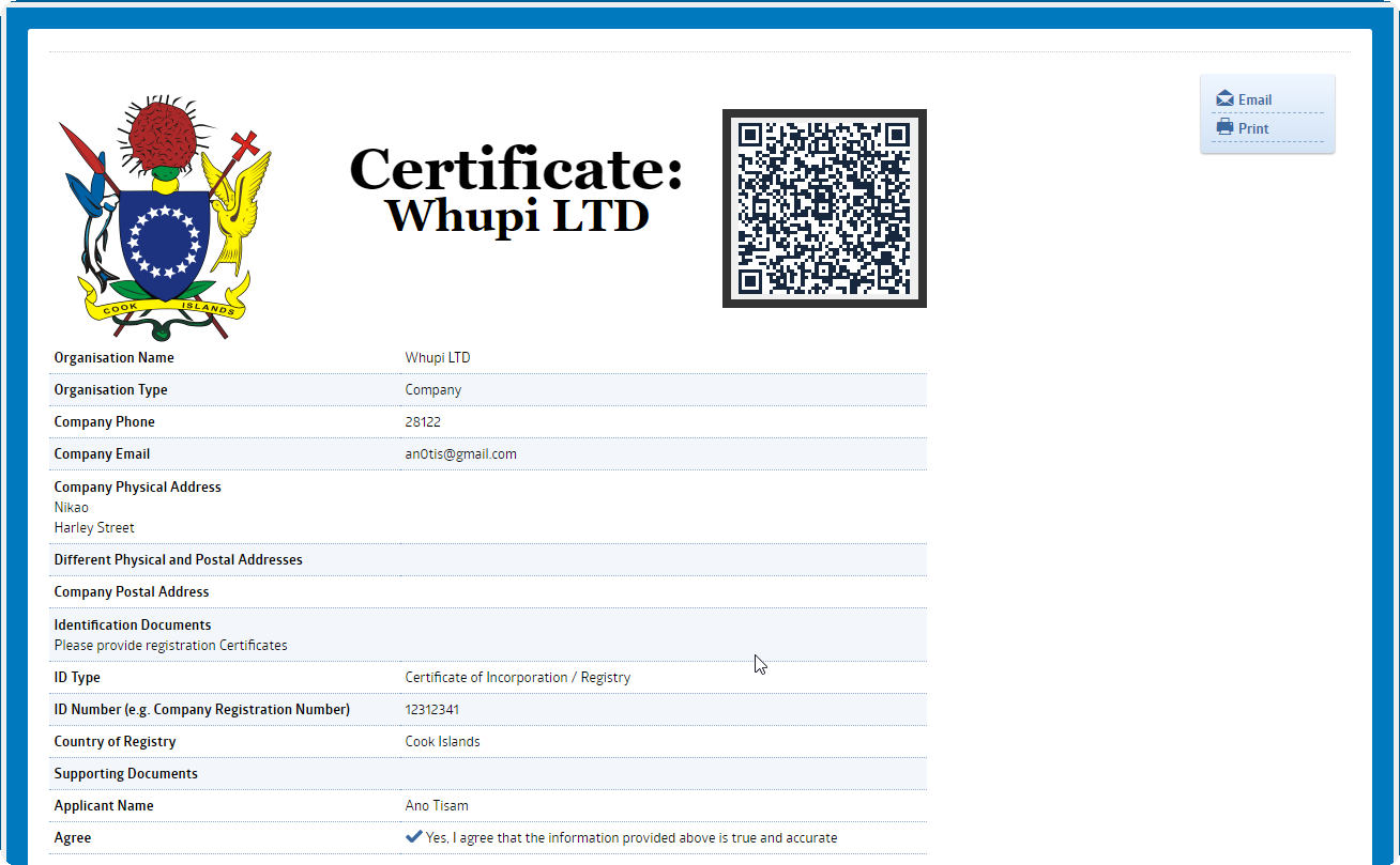 Authorisations