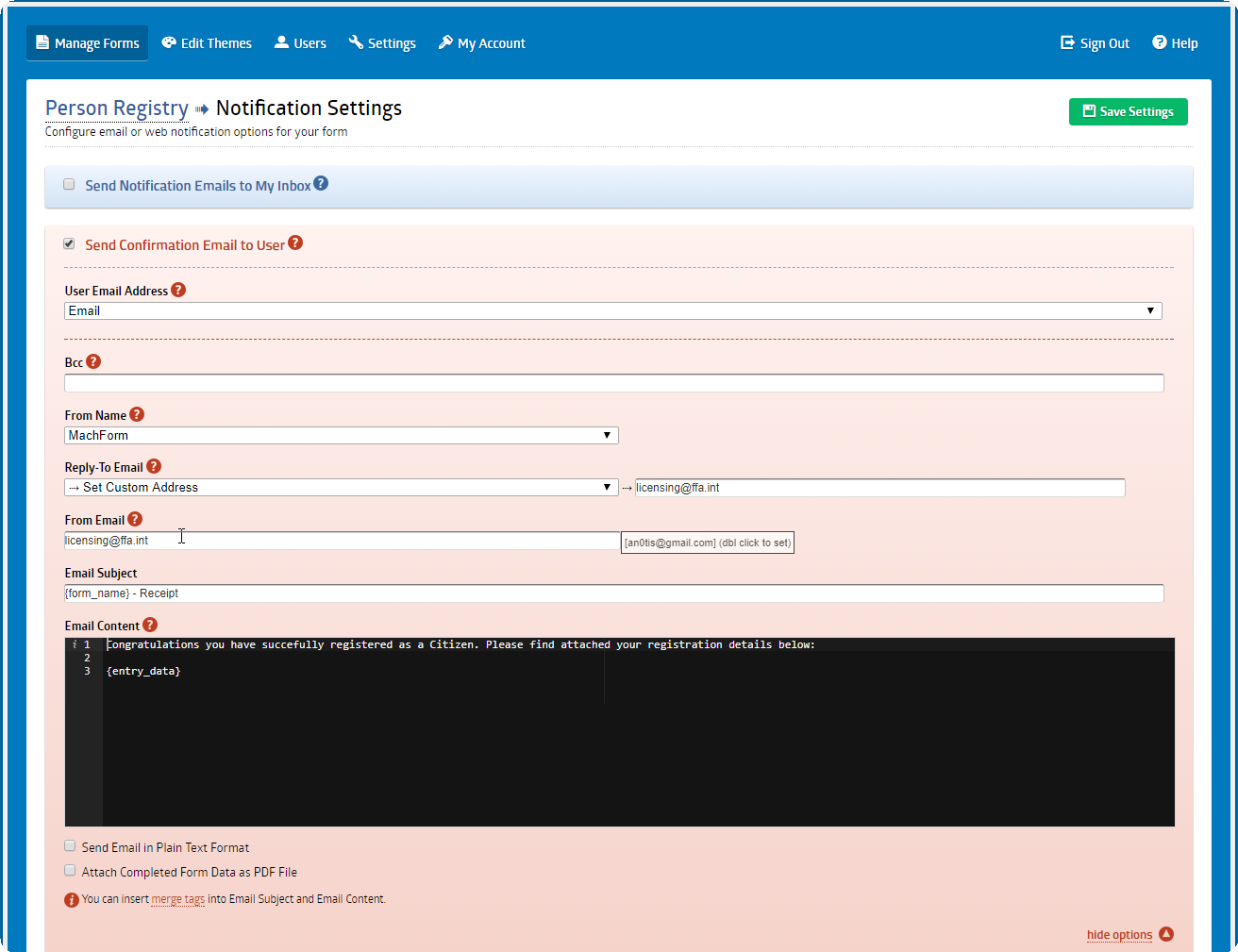 Data Export